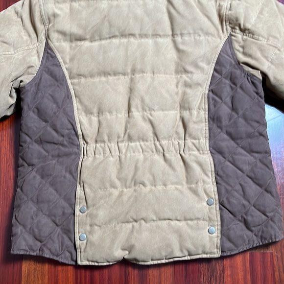 Womens XL Outback Trading Company Snow Mountain Down Jacket Dark and Light Brown - Picture 12 of 16